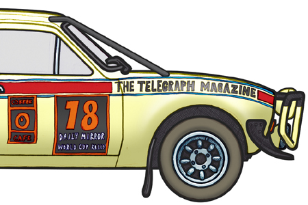 Close up detail of a 1970 Ford Escort 1850GT