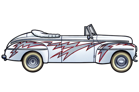 451 picture of a 1948 Ford De-luxe convertable car