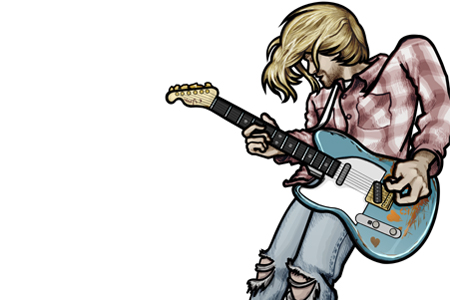 451 portrait of musician and Nirvana frontman Kurt Cobain