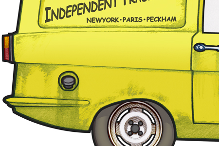 Close up detail of a Reliant Regal Supervan