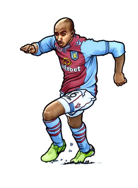 451 portrait of Aston Villa Midfielder Fabian Delph