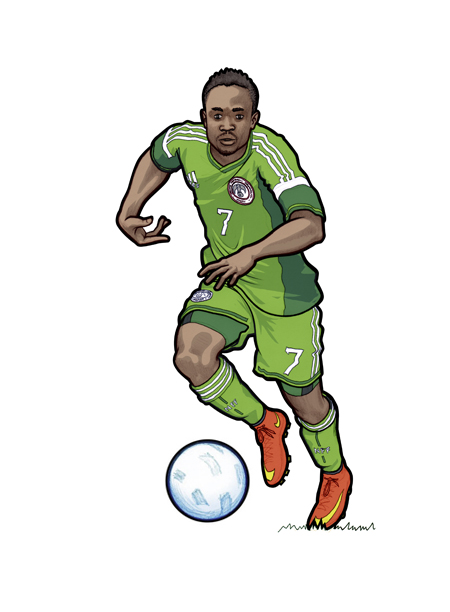 451 portrait of Nigerian football player Ahmed Musa